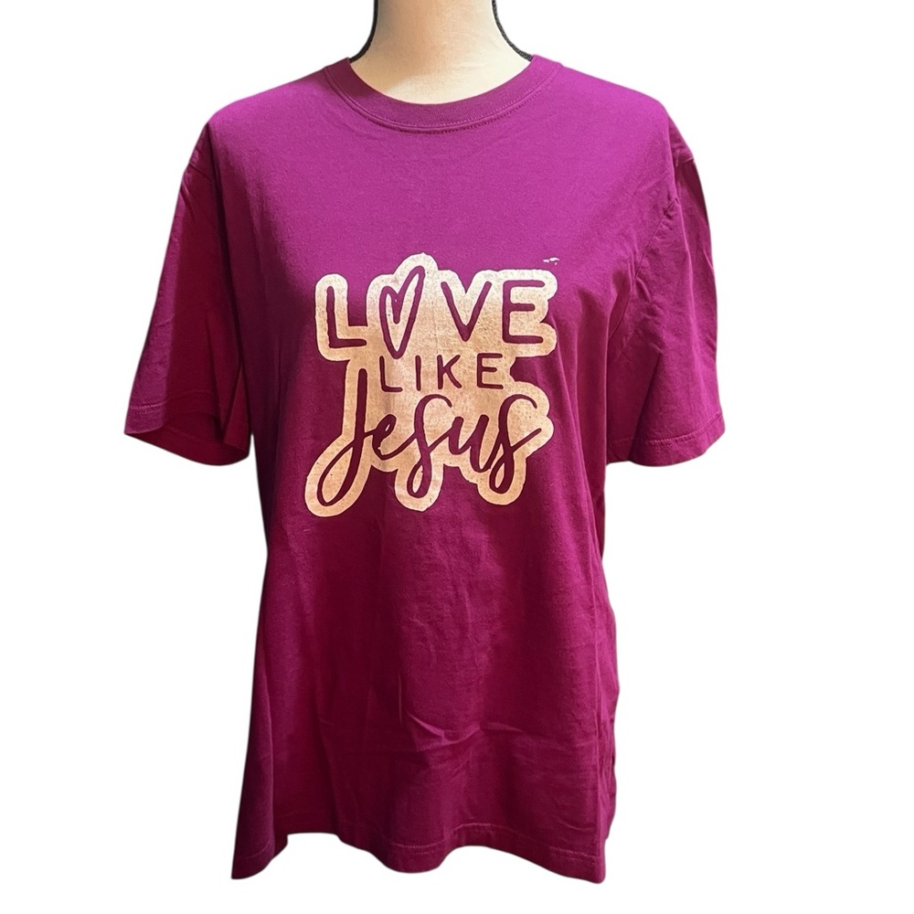 Love Like Jesus T-Shirt in Purple Woman’s Size L - Picture 3 of 5